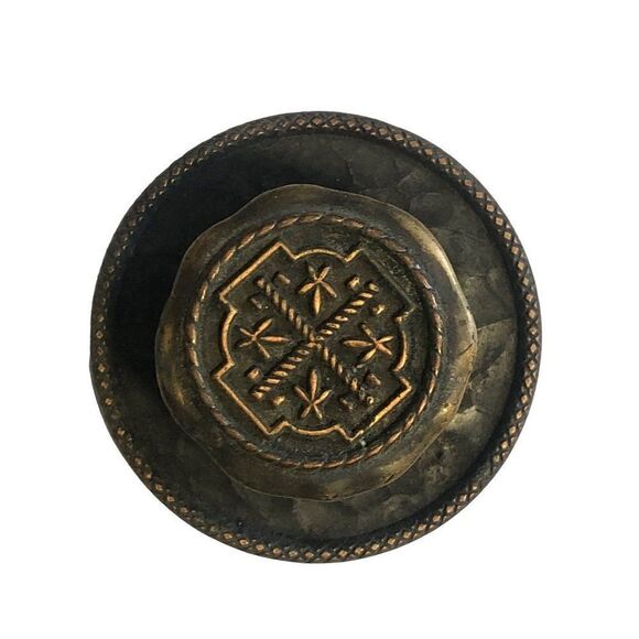 Vintage Art Deco Style Solid Brass Drawer Door Pull Cabinet Knob - Picture 4 of 5